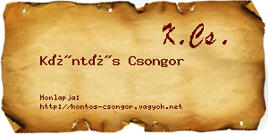 Köntös Csongor névjegykártya