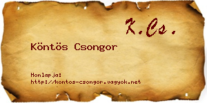 Köntös Csongor névjegykártya